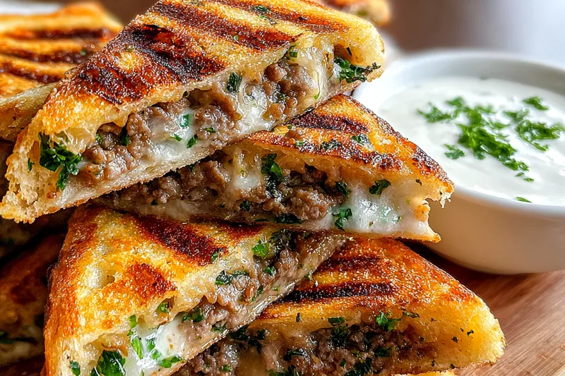 Fresh ingredients for Grilled Meat Stuffed Flatbreads