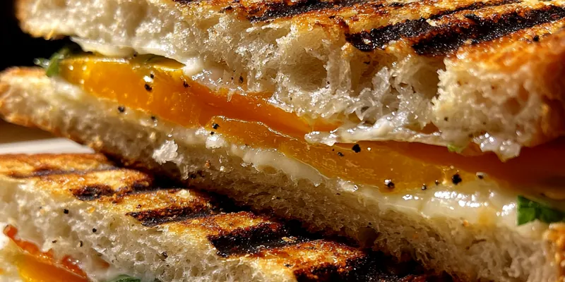 Grilled Peach Cheddar Sandwich