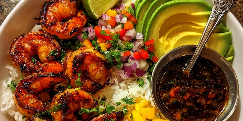 Grilled Shrimp Avocado Bowls