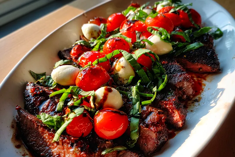 Fresh ingredients for Grilled Steak Caprese