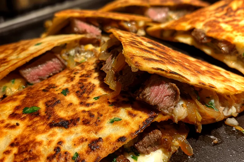 Cooking process for Grilled Steak Quesadillas