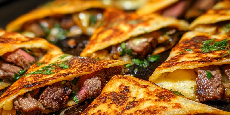 Delicious Grilled Steak Quesadillas served on a plate