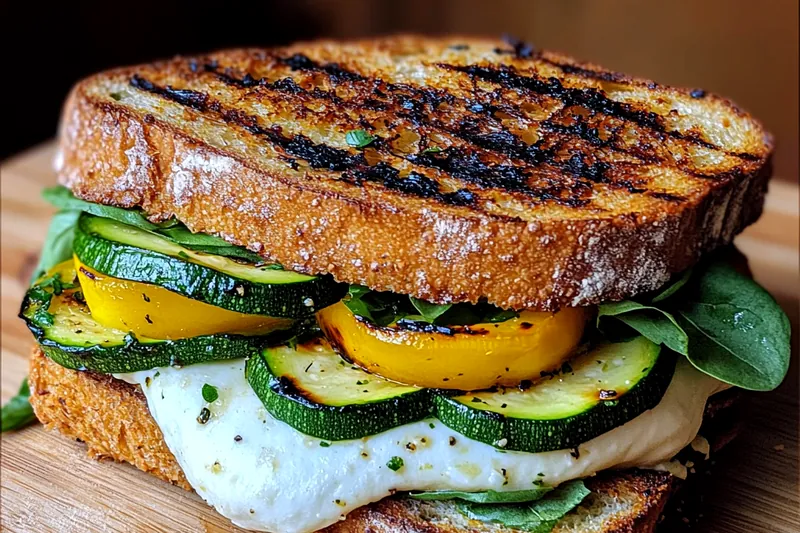 A colorful array of fresh vegetables arranged for Grilled Veggie Mozzarella Sandwich preparation.