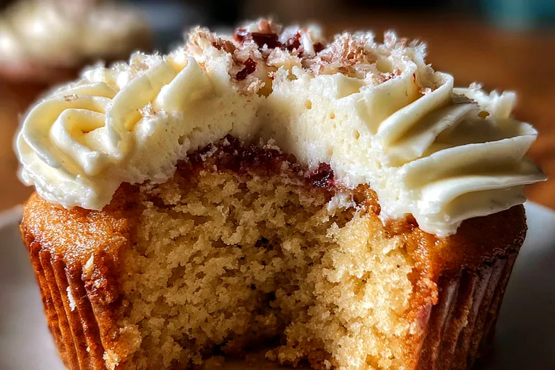 Ingredients for Halloween Vampire Bite Cupcakes arranged on a counter.