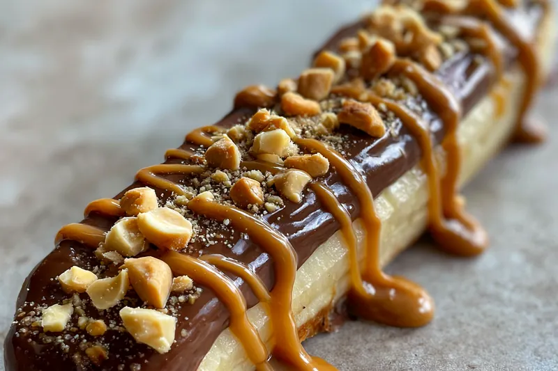 An organized display of fresh bananas, peanut butter, chocolate chips, and nuts for Healthy Banana Snickers Treat.