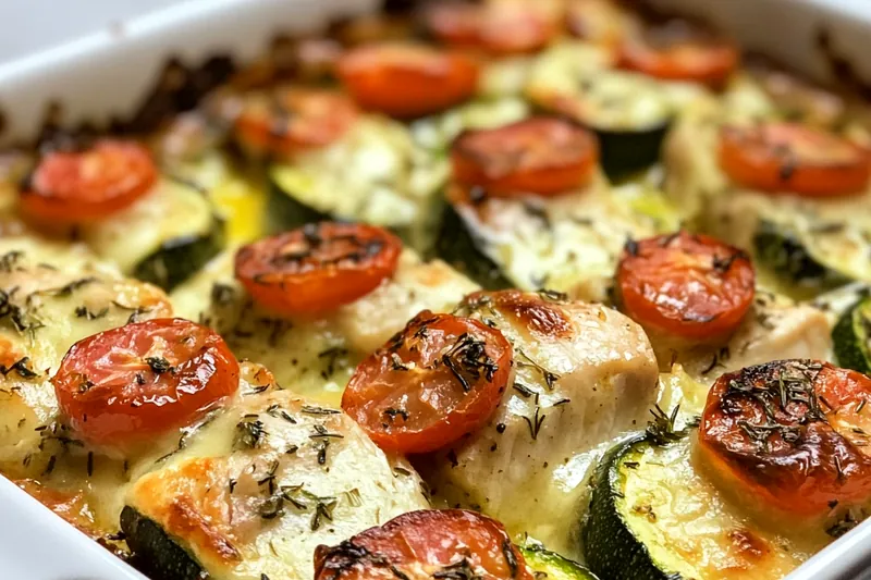 A step-by-step visual guide to preparing Delicious Chicken Zucchini Bake, showcasing the cooking process.