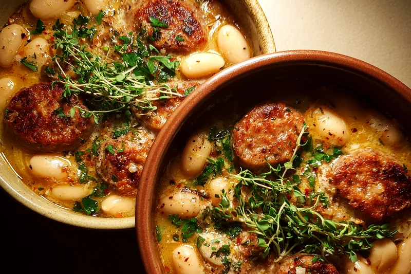 Cooking process for Hearty Bean Sausage Soup