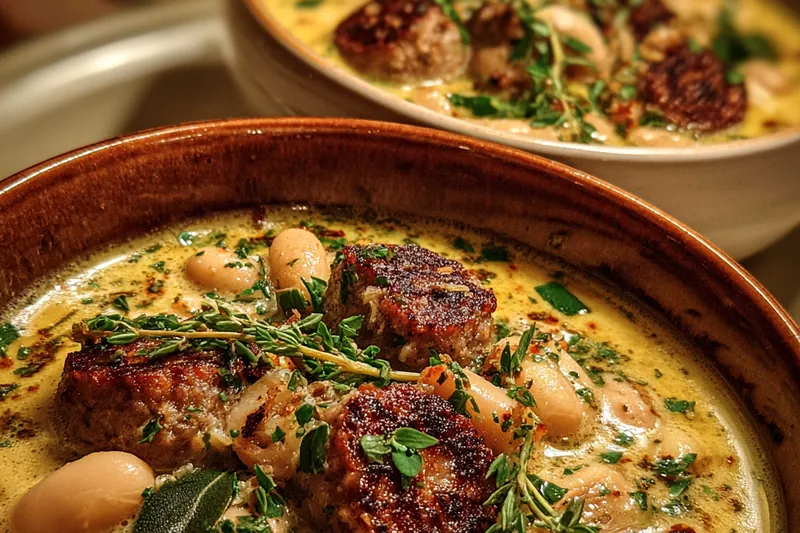 Fresh ingredients for Hearty Bean Sausage Soup