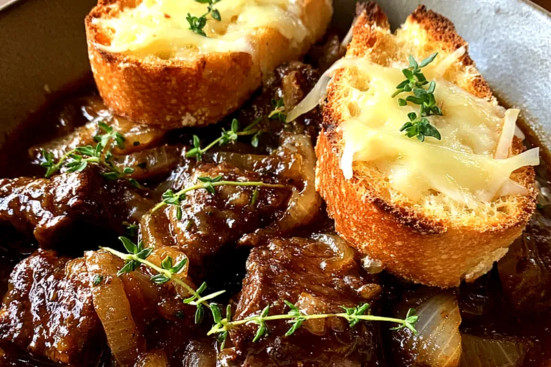 Cooking process for Hearty Beef Onion Stew