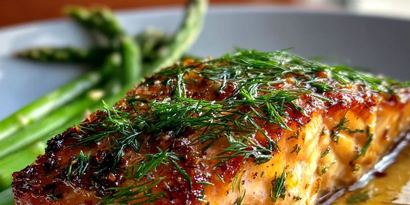 Delicious Herb Butter Glazed Salmon served on a plate