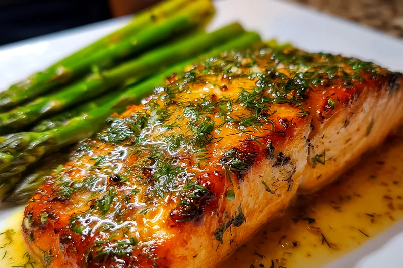 Fresh ingredients for Herb Butter Glazed Salmon