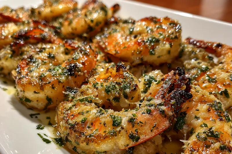 Cooking process for Herb Crusted Roasted Shrimp
