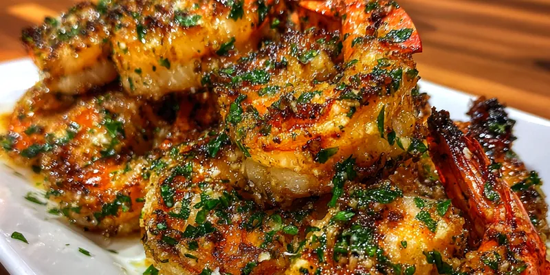 Delicious Herb Crusted Roasted Shrimp served on a plate