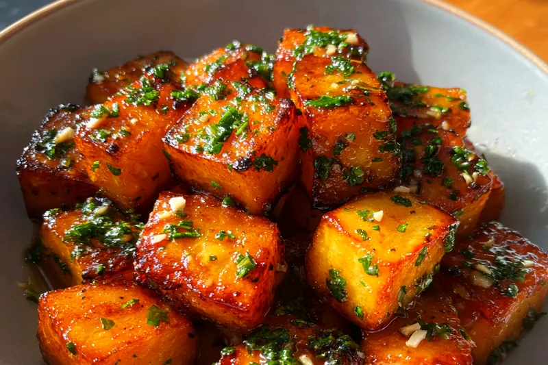 Cooking process for Herb Roasted Sweet Potatoes