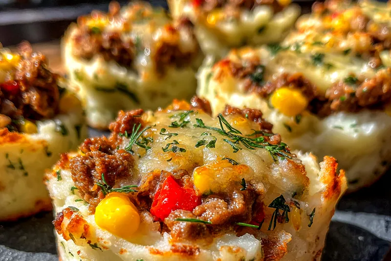 Fresh ingredients for Herbed Potato Meat Cups