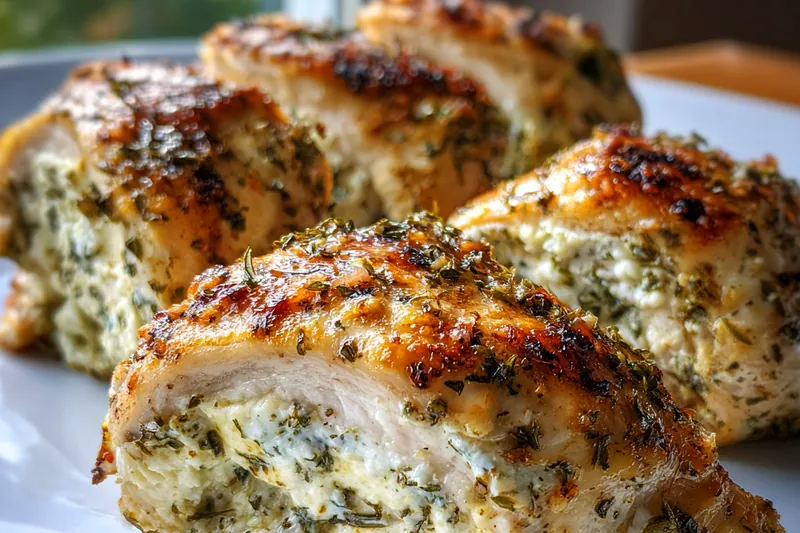 Fresh ingredients for Herbed Ricotta Stuffed Chicken.