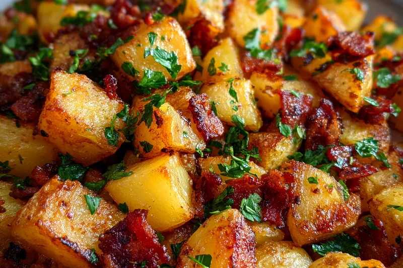 Cooking process for Honey Bacon Roasted Potatoes