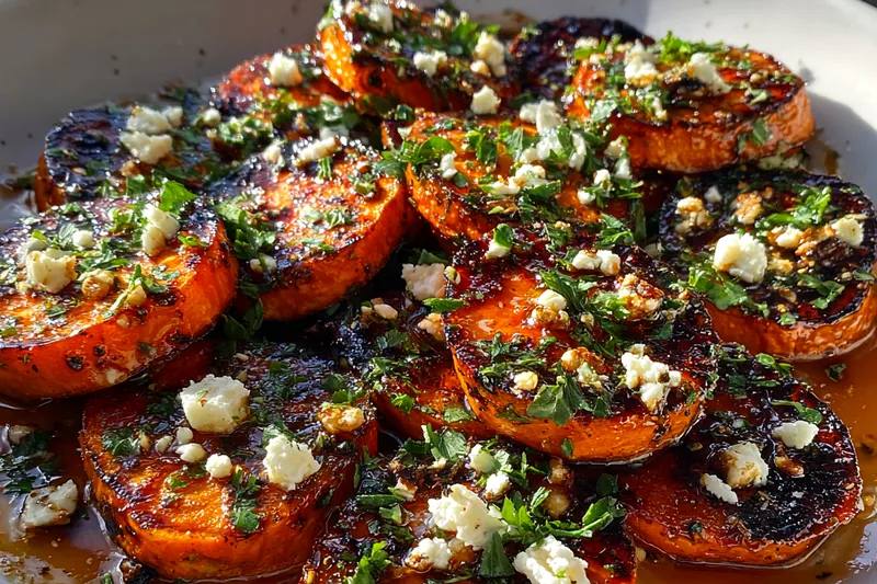 Fresh ingredients for Honey Feta Sweet Potatoes