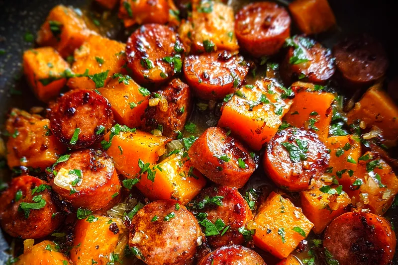 Cooking process for Honey Garlic Sausage Delight