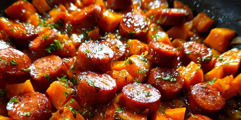 Delicious Honey Garlic Sausage Delight served on a plate