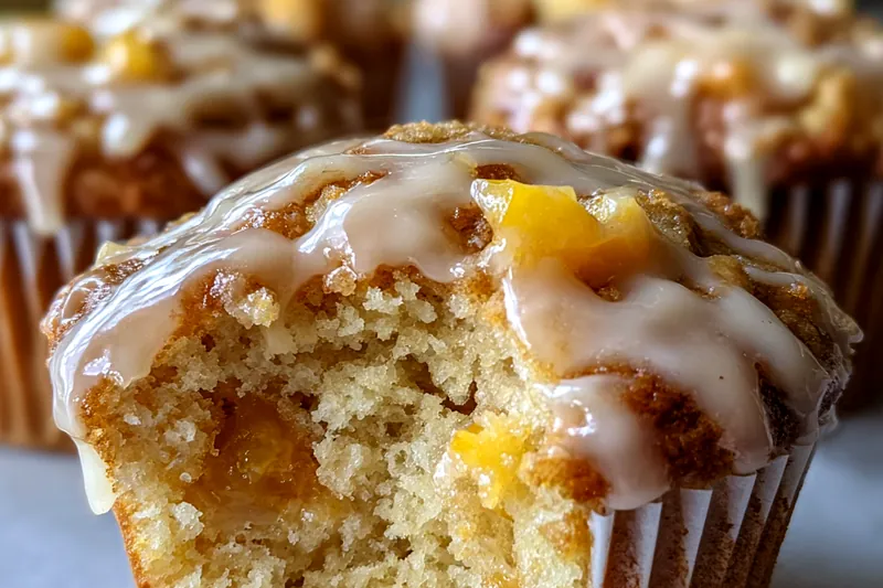 Fresh ingredients for Honey Peach Glazed Muffins