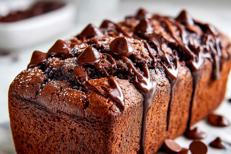 Ingredients for Hot Fudge Brownie Bread laid out on a kitchen counter