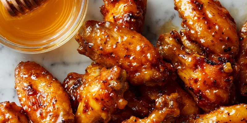 Hot Honey Peach Wings: Spicy and Sweet Chicken Wings with Honey and Peach Glaze