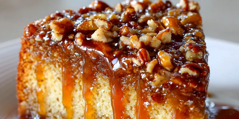 Irresistible Gooey Butter Pecan Cake