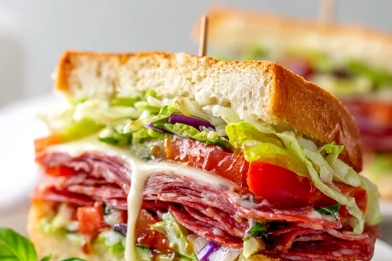 Cooking process of Italian Grinder Salad Sandwich