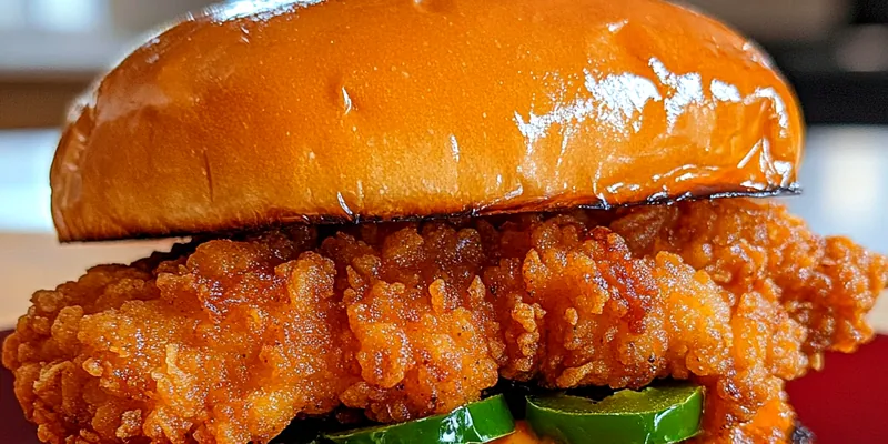 A beautifully plated Crispy Jalapeno Chicken Delight garnished with fresh cilantro and jalapenos.