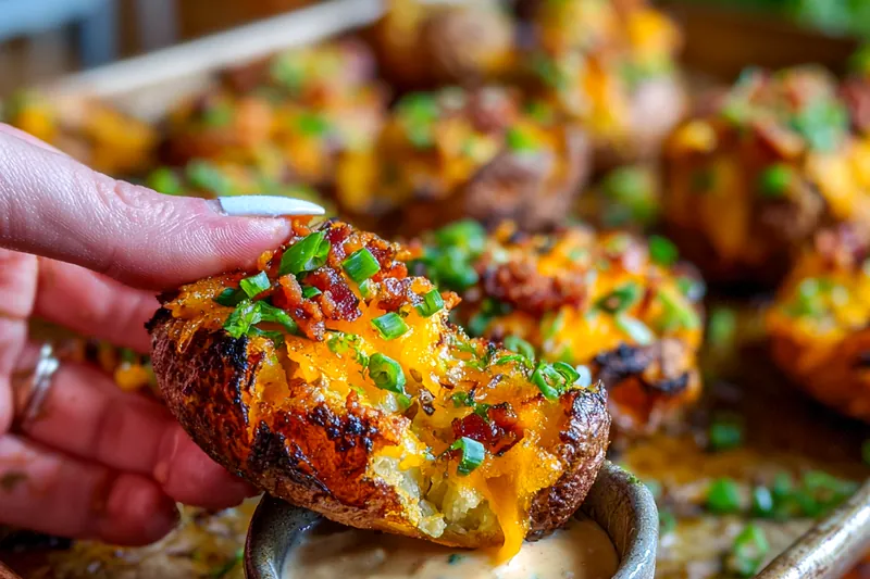 A colorful display of fresh ingredients for Cheesy Jalapeno Smashed Potatoes, including jalapenos, cheese, and potatoes.