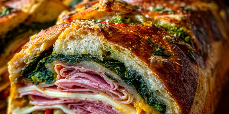 Layered Italian Picnic Sandwich