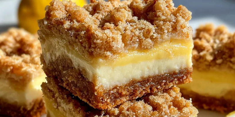 Delicious Lemon Crumb Shortbread Bars served on a plate