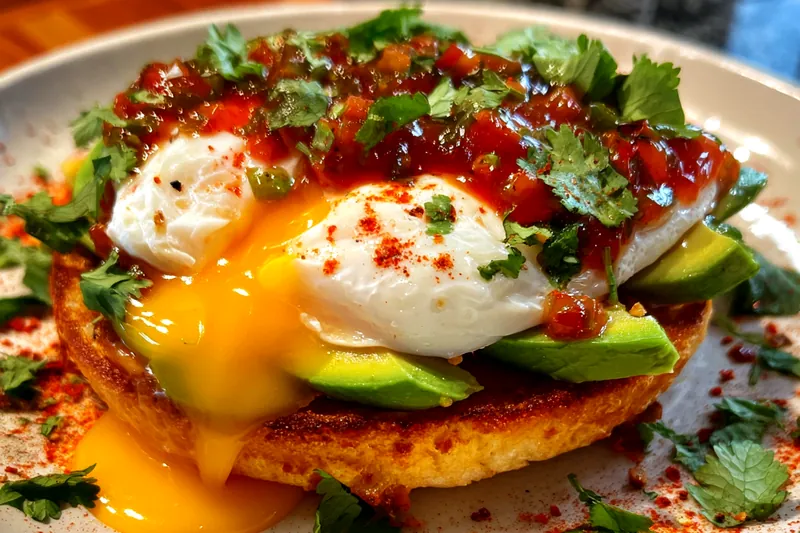 Cooking process for Mexican Style Eggs Benedict