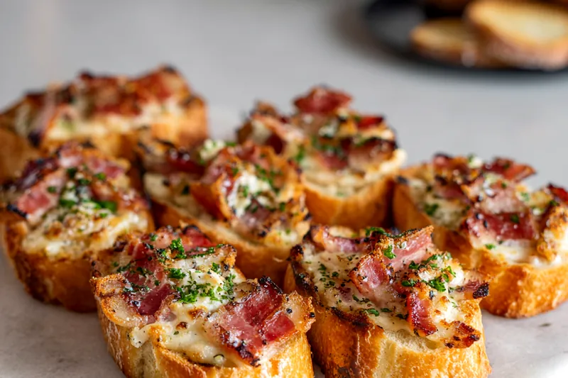 Cooking Million Dollar Bacon Crostini in the oven
