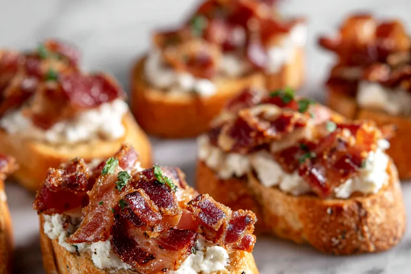 Ingredients for Million Dollar Bacon Crostini displayed aesthetically