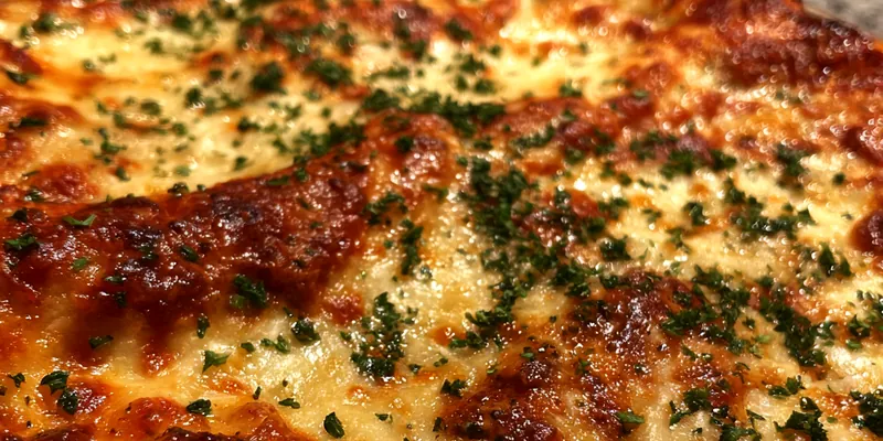 A deliciously baked Million Dollar Lasagna with melted cheese and rich layers, ready to serve.
