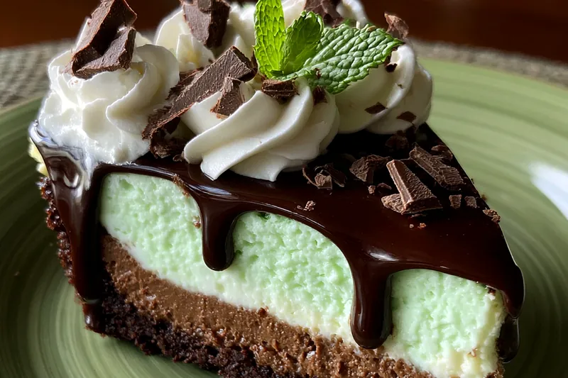 An organized display of ingredients for Minty Chocolate Delight including chocolate chips, mint leaves, and whipped cream.