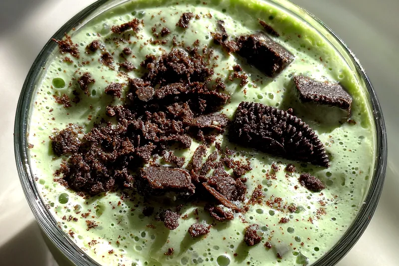 Cooking process for Mint Cookie Ice Cream Delight