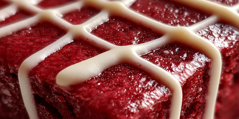 Delicious Moist Red Velvet Brownies served on a plate