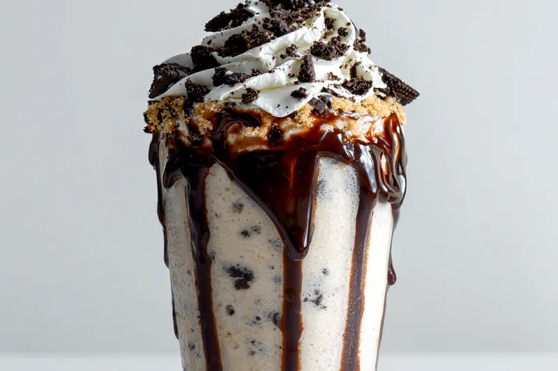 Ingredients for Monster Mash Cookies and Cream Milkshake displayed on a table.