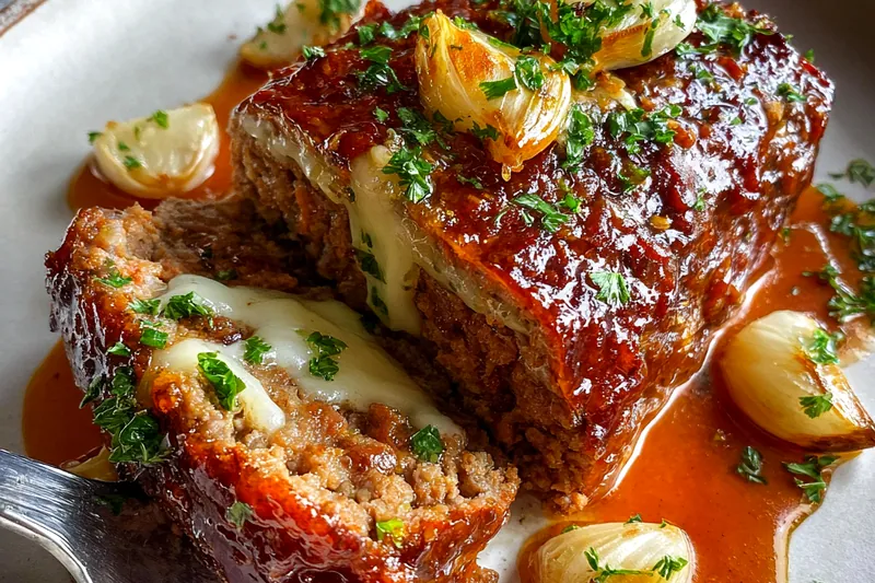 Meatloaf baking in the oven