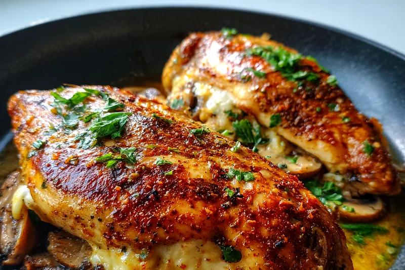Fresh ingredients for Mushroom Stuffed Chicken