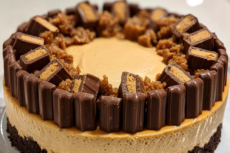 Cooking process for No Bake KitKat Cheesecake