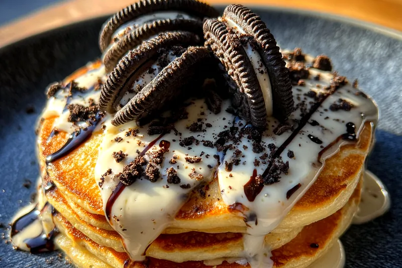 Fresh ingredients for Oreo Cream Cheese Pancakes