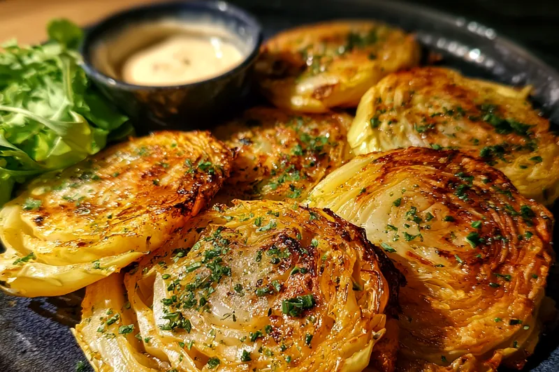 Cooking process for Oven Roasted Cabbage Steaks