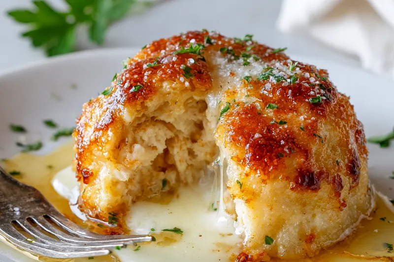 Parmesan Cloud Chicken Bombs baking in the oven