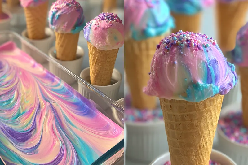 Fresh ingredients for Pastel Cotton Candy Ice Cream