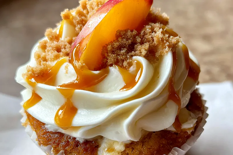 Cooking process for Peach Caramel Cupcakes