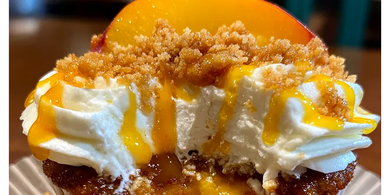 Delicious Peach Caramel Cupcakes served on a plate